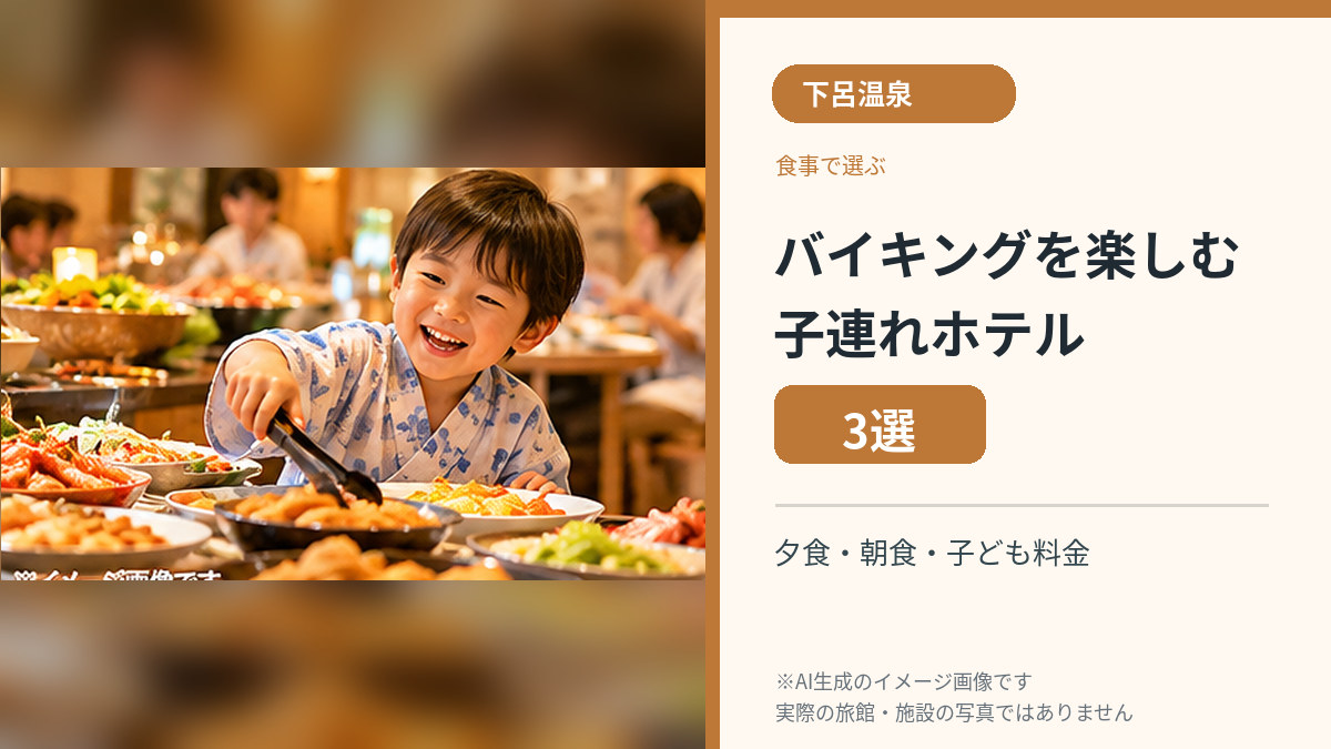 子どもがホテルの食事を楽しむAI生成イメージ。実際の紹介ホテルや料理の写真ではありません